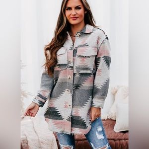 EUC Polagram Aztec Shacket - L